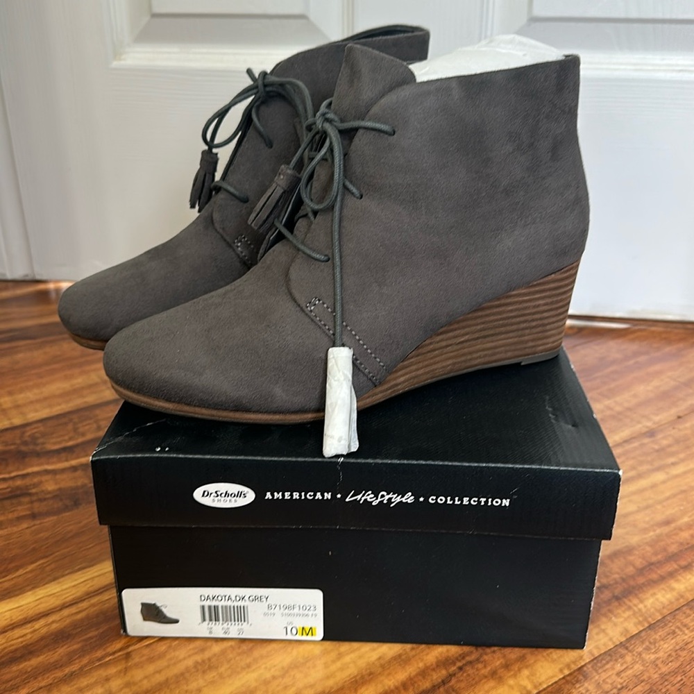 Dr Scholl’s Dakota Wedge Bootie Dark Grey size 10 NWT